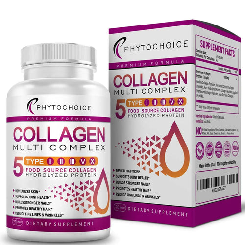 Multi Collagen Pills (Types I-II-III-V-X) Pure Hydrolyzed Collagen Protein Peptides-Collagen Supplements for Women and Men Anti-Aging Collagen for Skin Hair Growth Nails Joints-90 Capsules