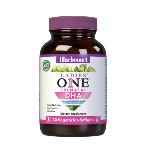 Bluebonnet Nutrition Ladies One Prenatal DHA Daily Nutrition for Prenatal Health* Non-GMO Vegan Gluten-Free 30 Vegetarian Softgels 30 Servings