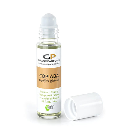 Copaiba Essential Oil 10ml Roller Bottle Roll-On Single Oil Pre-Diluted and Ready-to-Apply 100% Pure and Therapeutic-Quality 10mL .33 Oz by Grand Parfums