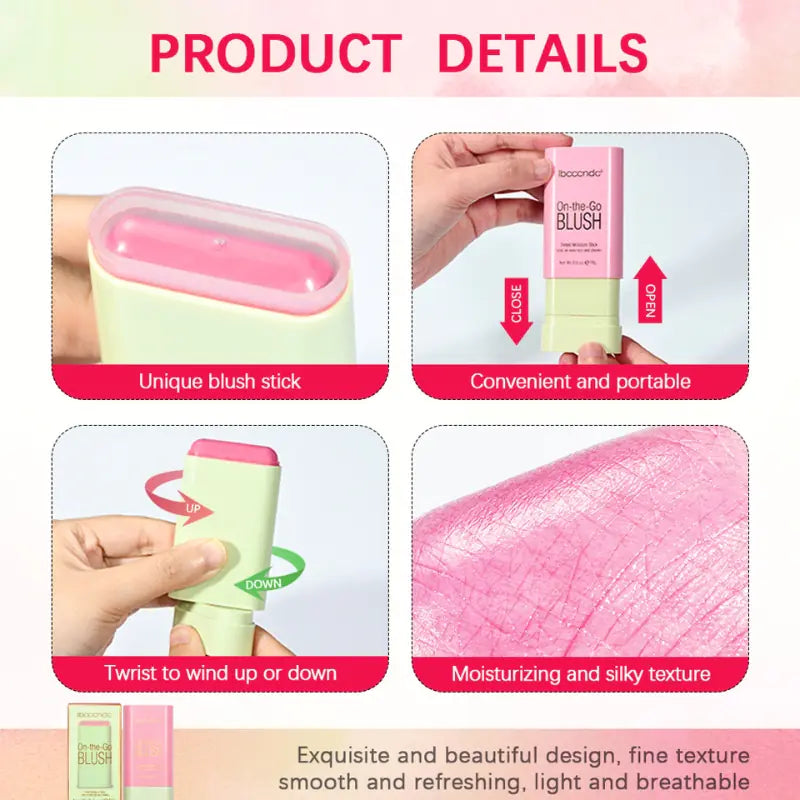 Ibcccndc Dual-Use Blush Stick for Lips and Cheeks